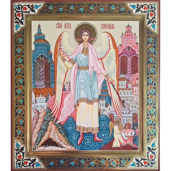 Рукописная икона Ангел Хранитель